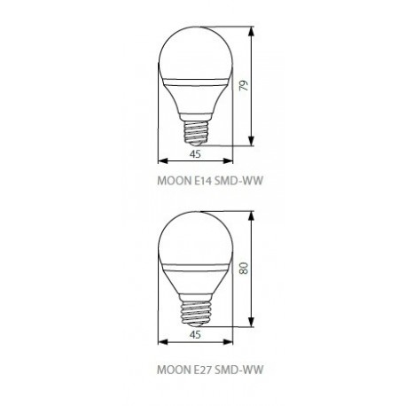 LED Lampe MOON E14 SMD-WW Kanlux 14960